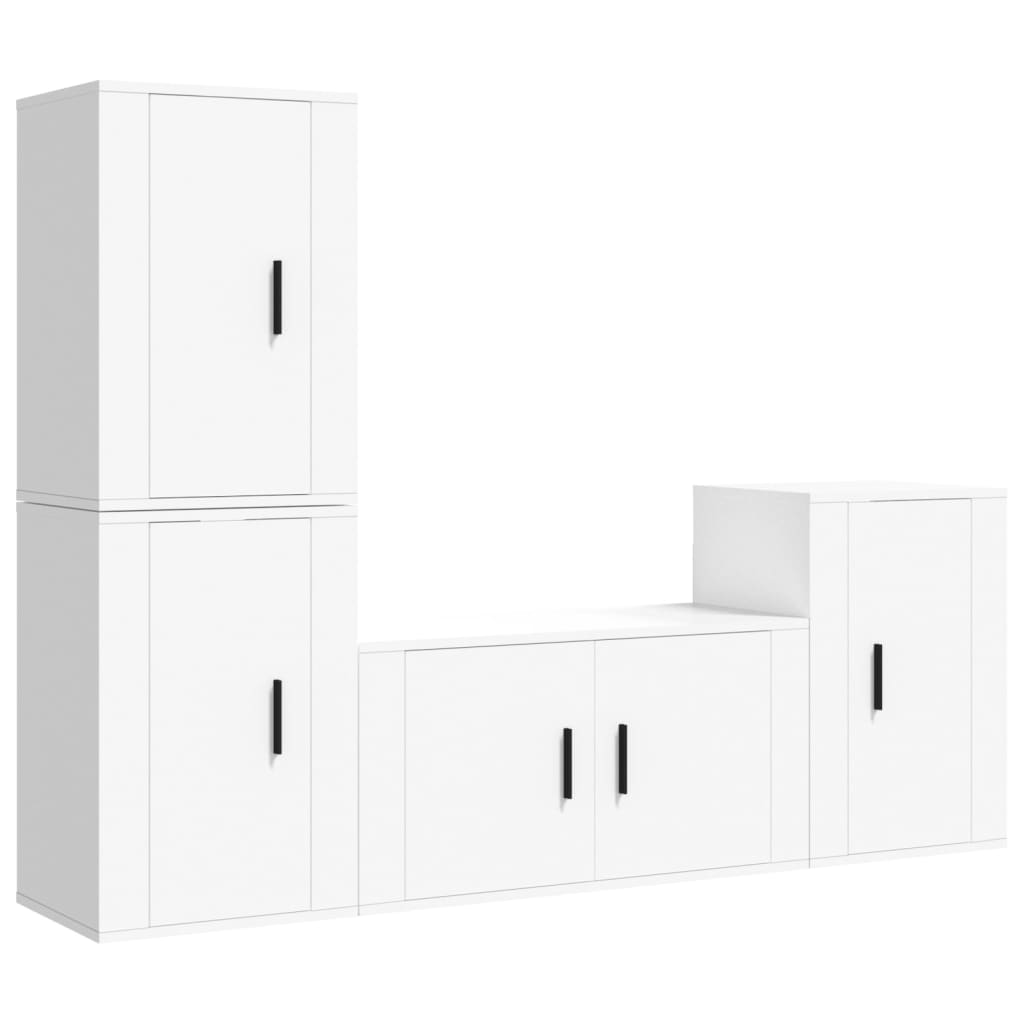 Set di Mobili Porta TV 4 pz Bianco in Legno Multistratocod mxl 80218