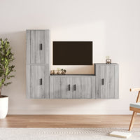 Set di Mobili Porta TV 4 pz Grigio Sonoma in Legno Multistratocod mxl 76817