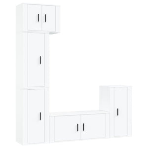 Set di Mobili Porta TV 5 pz Bianco in Legno Multistrato 3188614