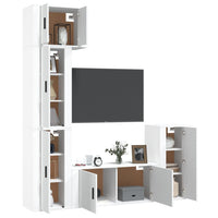 Set di Mobili Porta TV 5 pz Bianco in Legno Multistrato 3188614