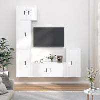 Set di Mobili Porta TV 5 pz Bianco in Legno Multistrato 3188614