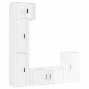 Set di Mobili Porta TV 5 pz Bianco Lucido in Legno Multistratocod mxl 124735