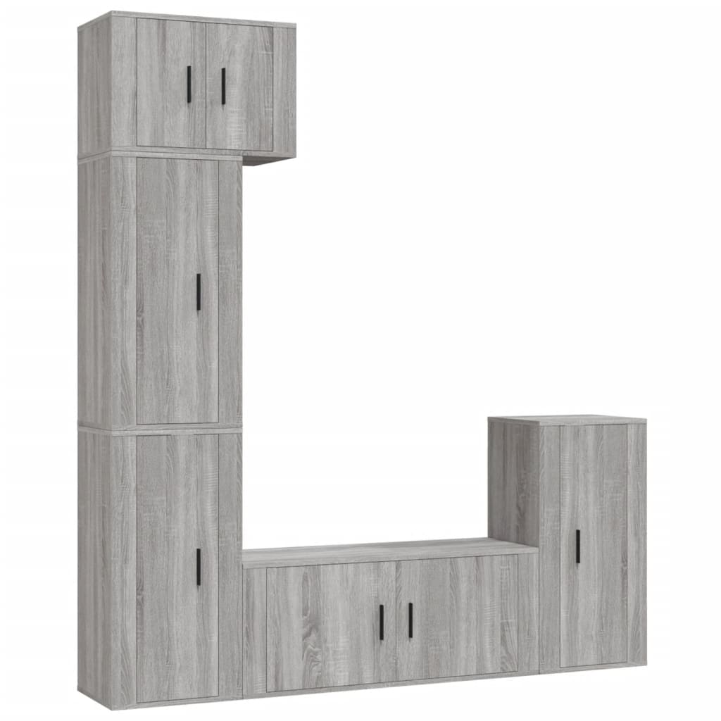 Set di Mobili Porta TV 5 pz Grigio Sonoma in Legno Multistrato 3188620