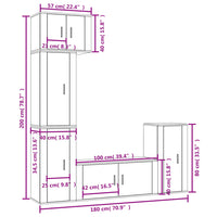 Set di Mobili Porta TV 5 pz Grigio Sonoma in Legno Multistrato 3188620