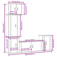 Set di Mobili Porta TV 5 pz Rovere Fumo in Legno Multistrato 3188627