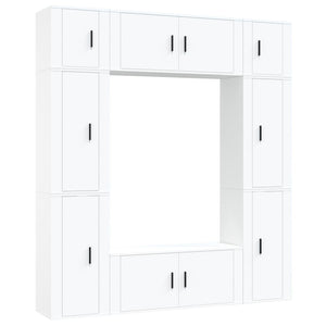 Set Mobili Porta TV 8pz Bianco in Legno Multistratocod mxl 76829