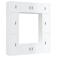 Set Mobili Porta TV 8pz Bianco Lucido in Legno Multistratocod mxl 124750