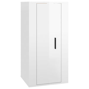 Set di Mobili Porta TV 7 pz Bianco Lucido in Legno Multistrato 3188648