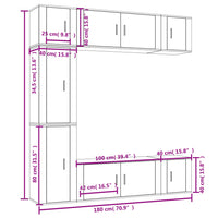 Set di Mobili Porta TV 7 pz Bianco Lucido in Legno Multistrato 3188648