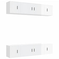 Set di Mobili Porta TV 6 pz Bianco Lucido in Legno Multistratocod mxl 125183