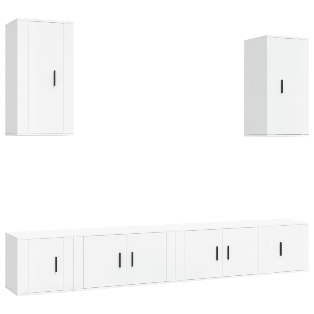 Set di Mobili Porta TV 6 pz Bianco in Legno Multistrato 3188686