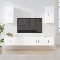 Set di Mobili Porta TV 6 pz Bianco in Legno Multistrato 3188686