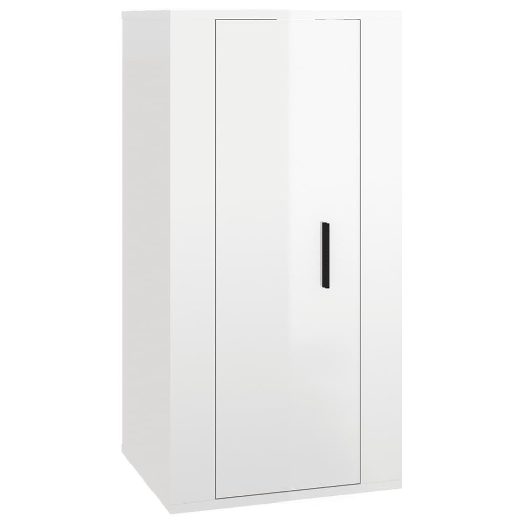 Set di Mobili Porta TV 6 pz Bianco Lucido in Legno Multistrato 3188688