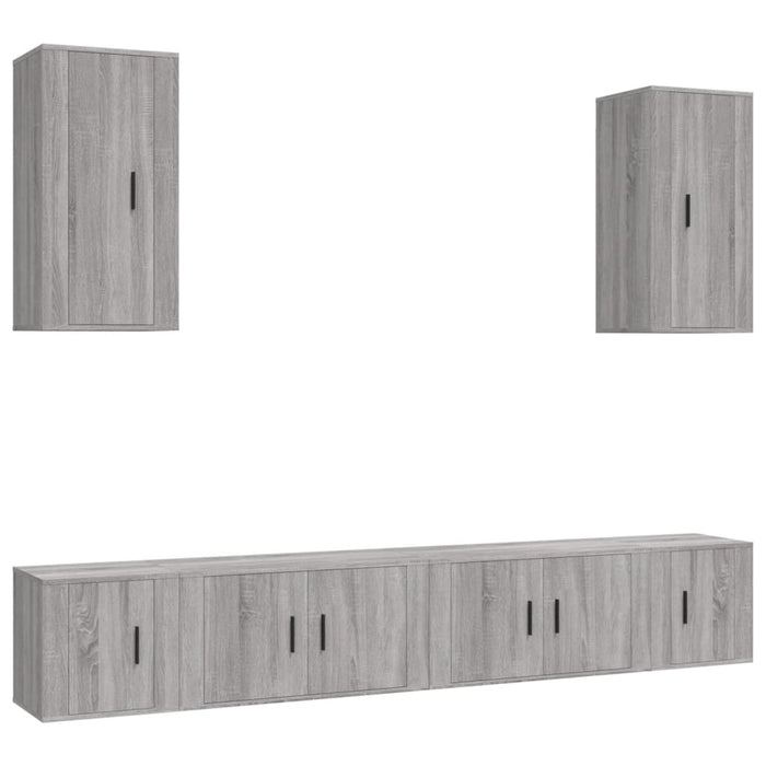 Set di Mobili Porta TV 6 pz Grigio Sonoma in Legno Multistrato 3188692