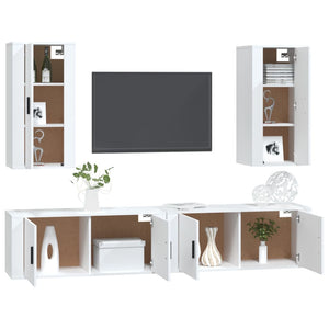 Set di Mobili Porta TV 4 pz Bianco in Legno Multistrato 3188694