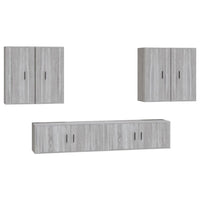 Set di Mobili Porta TV 6 pz Grigio Sonoma in Legno Multistrato 3188716