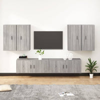 Set di Mobili Porta TV 6 pz Grigio Sonoma in Legno Multistrato 3188716