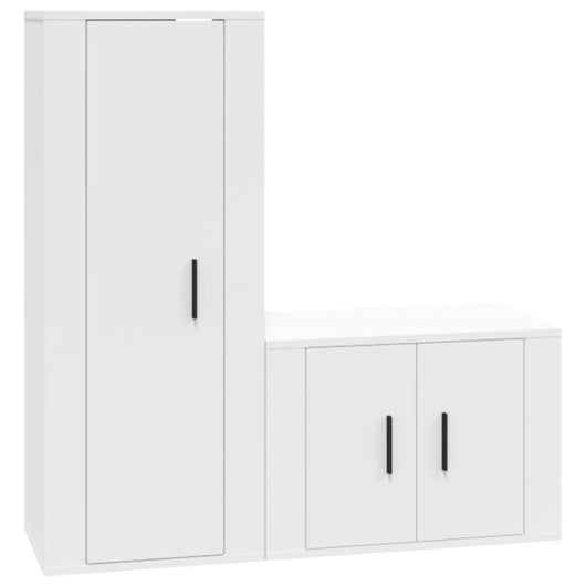 Set di Mobili Porta TV 2 pz Bianco in Legno Multistrato 3188718