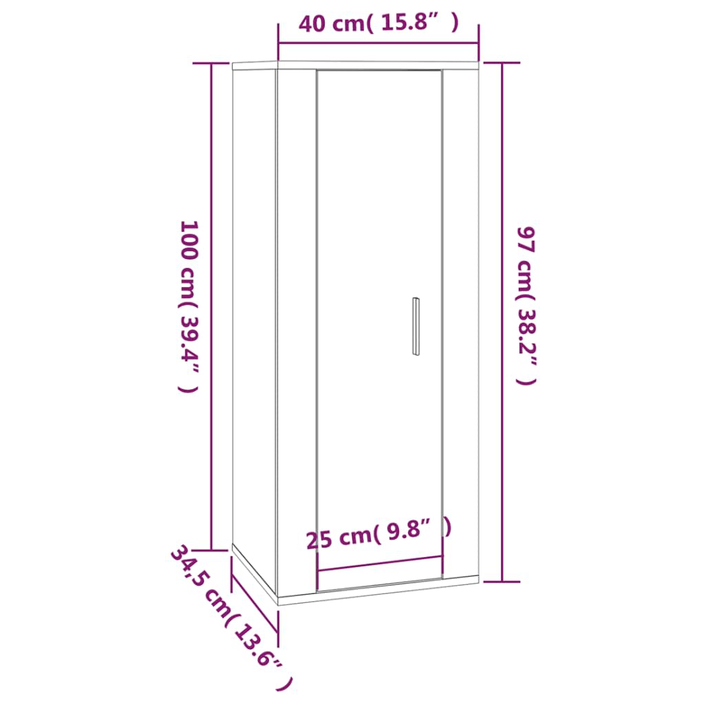 Set di Mobili Porta TV 2 pz Bianco in Legno Multistrato 3188718