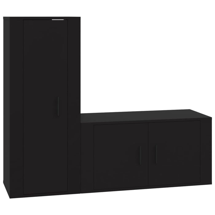 Set Mobili Porta TV 2 pz Nero in Legno Multistrato 3188727