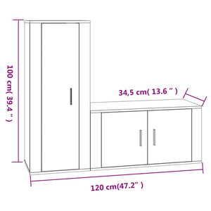 Set Mobili Porta TV 2 pz Nero in Legno Multistrato 3188727