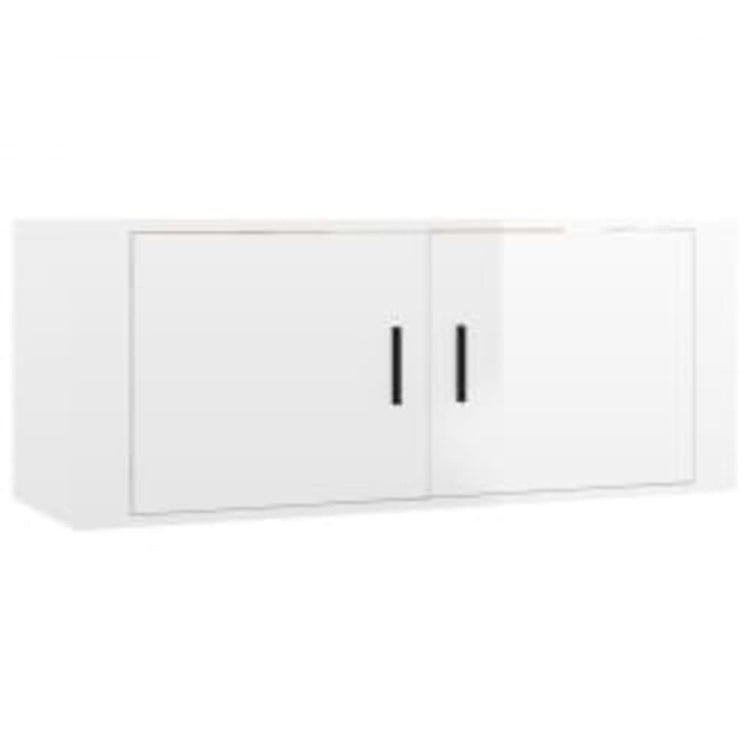 Set di Mobili Porta TV 2 pz Bianco Lucido in Legno Multistrato 3188736