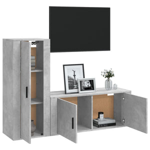 Set di Mobili Porta TV 2 pz Grigio Cemento in Legno Multistrato 3188738