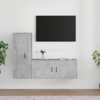 Set di Mobili Porta TV 2 pz Grigio Cemento in Legno Multistrato 3188738