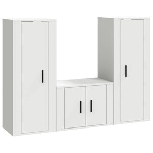 Set Mobili Porta TV 3 pz Bianco in Legno Multistrato 3188742