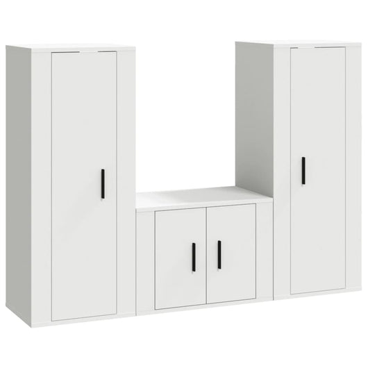 Set Mobili Porta TV 3 pz Bianco in Legno Multistratocod mxl 111847