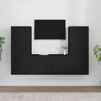 Set Mobili Porta TV 3 pz Nero in Legno Multistratocod mxl 124770