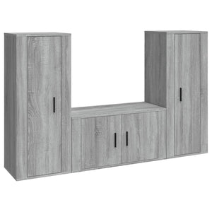 Set Mobili Porta TV 3 pz Grigio Sonoma in Legno Multistrato 3188756