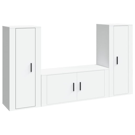 Set Mobili Porta TV 3 pz Bianco in Legno Multistrato 3188758