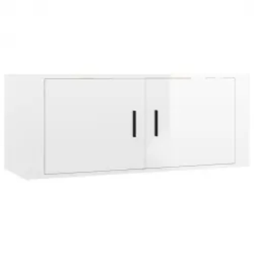 Set Mobili Porta TV 3 pz Bianco Lucido in Legno Multistrato 3188760