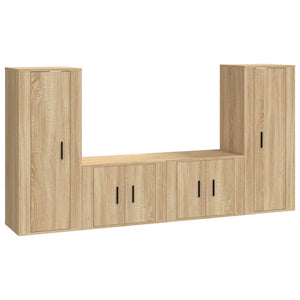 Set di Mobili Porta TV 4 pz Rovere Sonoma in Legno Multistratocod mxl 80300