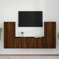 Set Mobili Porta TV 4 pz Rovere Marrone in Legno Multistrato 3188773