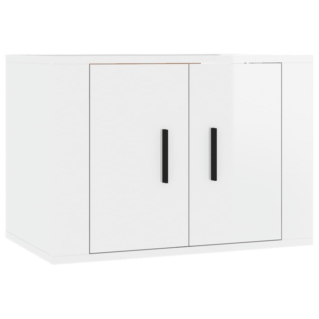 Set di Mobili Porta TV 5 pz Bianco Lucido in Legno Multistrato 3188776