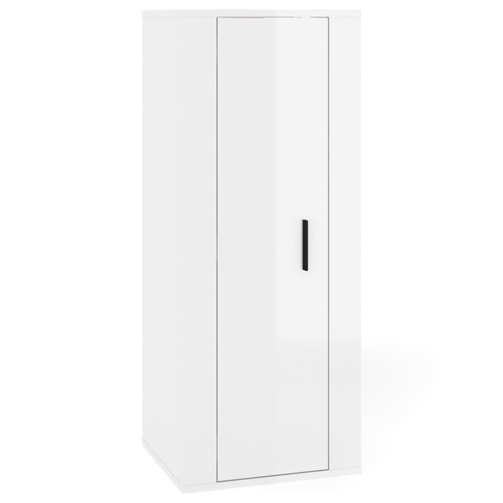 Set di Mobili Porta TV 5 pz Bianco Lucido in Legno Multistrato 3188776