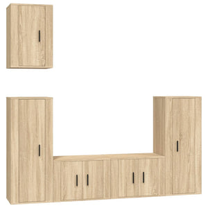 Set di Mobili Porta TV 5 pz Rovere Sonoma in Legno Multistrato 3188777