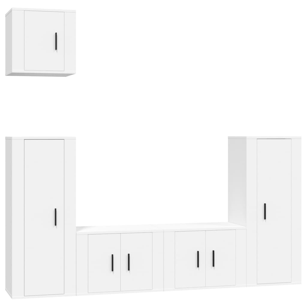 Set di Mobili Porta TV 5 pz Bianco in Legno Multistratocod mxl 100836