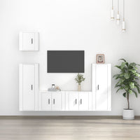 Set di Mobili Porta TV 5 pz Bianco in Legno Multistrato 3188782