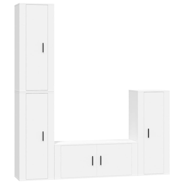 Set di Mobili Porta TV 4 pz Bianco in Legno Multistrato 3188790