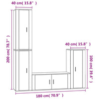 Set di Mobili Porta TV 4 pz Bianco in Legno Multistrato 3188790