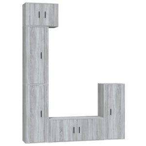 Set di Mobili Porta TV 5 pz Grigio Sonoma in Legno Multistrato 3188804