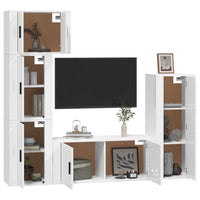 Set di Mobili Porta TV 5 pz Bianco Lucido in Legno Multistratocod mxl 124774