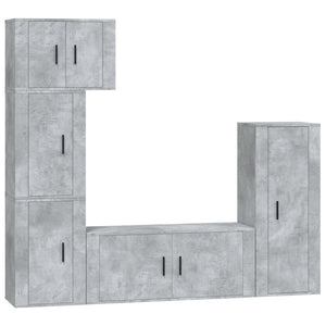 Set di Mobili Porta TV 5 pz Grigio Cemento in Legno Multistrato 3188810