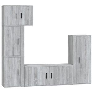 Set di Mobili Porta TV 5 pz Grigio Sonoma in Legno Multistrato 3188812