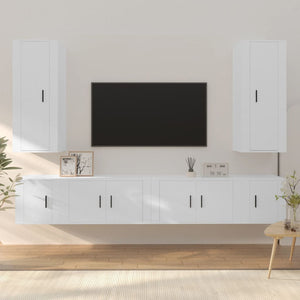 Set di Mobili Porta TV 6 pz Bianco in Legno Multistratocod mxl 100849