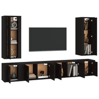 Set Mobili Porta TV 6 pz Nero in Legno Multistrato 3188839