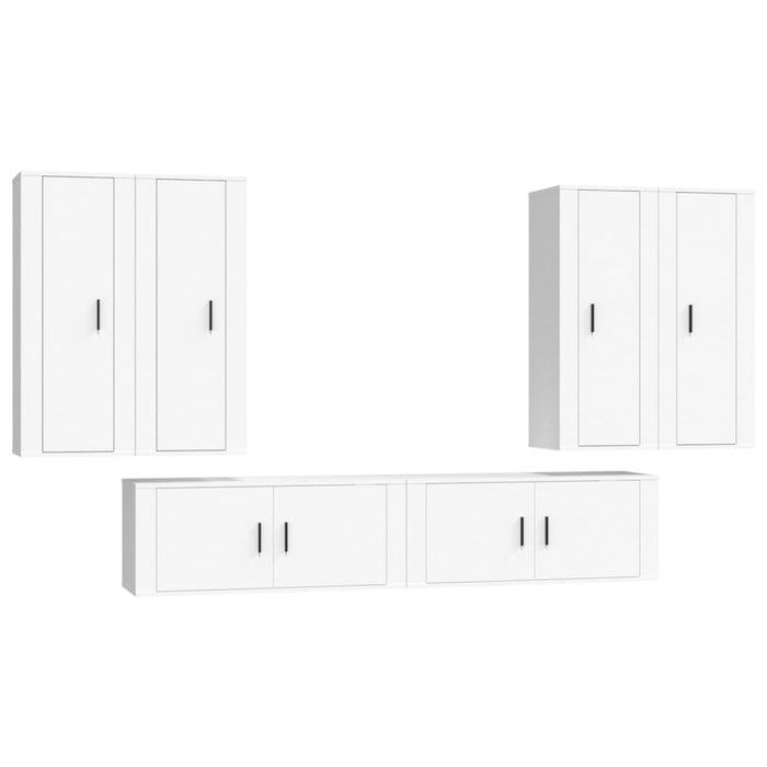 Set di Mobili Porta TV 6 pz Bianco in Legno Multistratocod mxl 124792